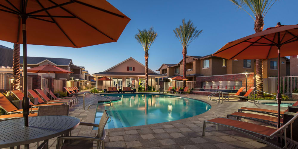 Sparkling pool at Highland Groves at Morrison Ranch Apartments in Gilbert, Arizona