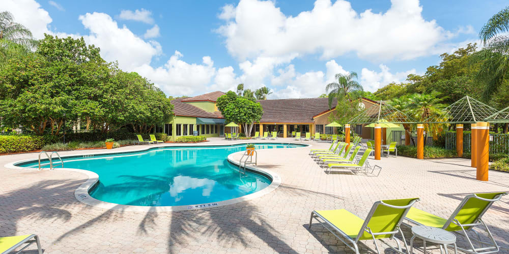 Sparkling pool at Indian Hills Apartments in Boynton Beach, Florida