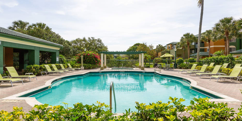 Sparkling pool at Sanctuary Cove Apartments in West Palm Beach, Florida