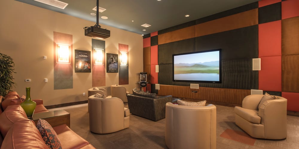 Movie theater at One North Scottsdale Apartments in Scottsdale, Arizona