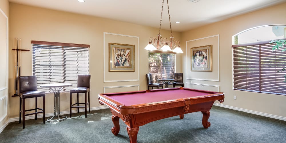 Billiards room at Red Rock Villas Apartments in Las Vegas, Nevada