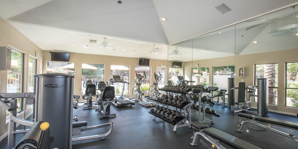 Fitness center at Scottsdale Highlands Apartments in Scottsdale, Arizona