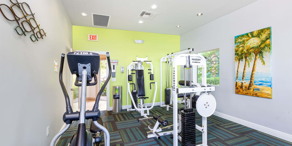 Fitness center at Manatee Bay Apartments in Boynton Beach, Florida