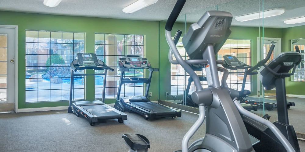 Well-equipped onsite fitness center at Shelter Cove Apartments in Las Vegas, Nevada