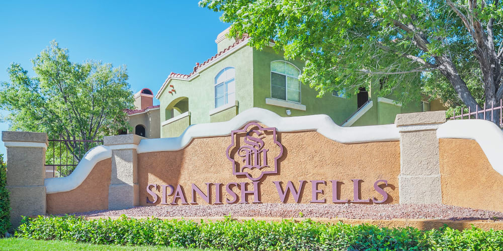Sign outside of Spanish Wells Apartments in Las Vegas, Nevada