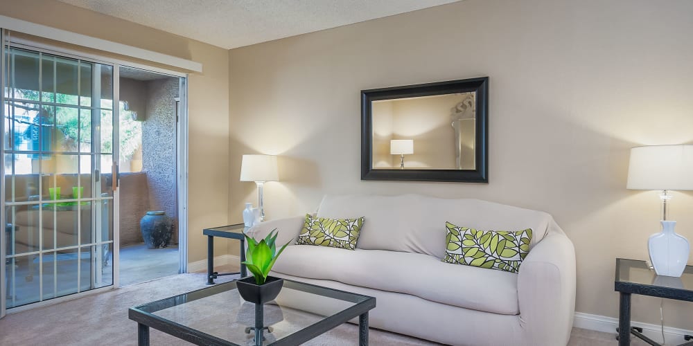 Model living room at Eagle Trace Apartments in Las Vegas, Nevada