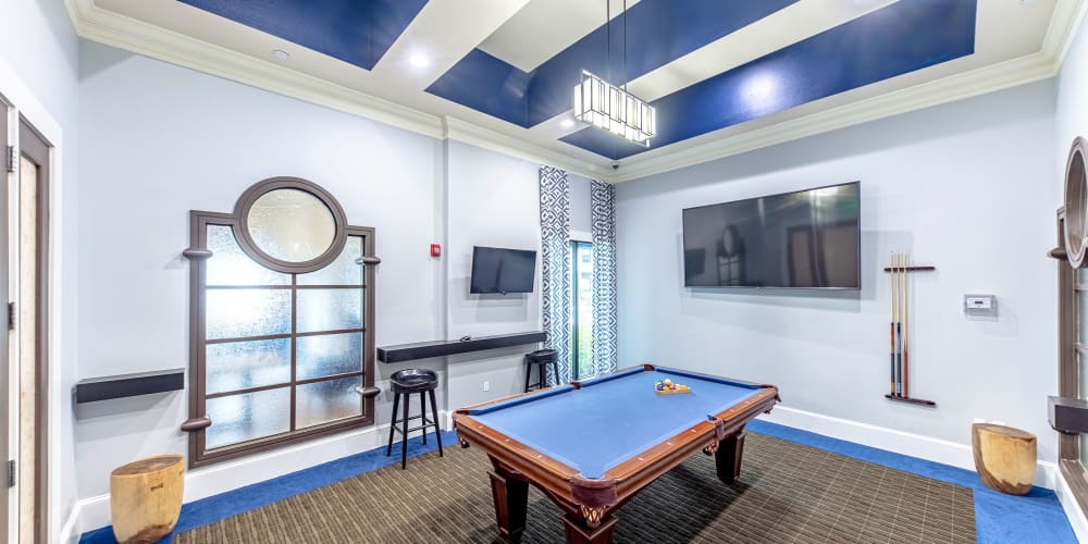 Billiards room at The Hamptons at Palm Beach Gardens Apartments in Palm Beach Gardens, Florida