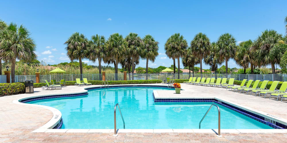Sparkling pool at Whalers Cove Apartments in Boynton Beach, Florida