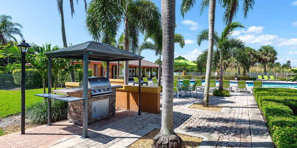 Barbecue area at Whalers Cove Apartments in Boynton Beach, Florida