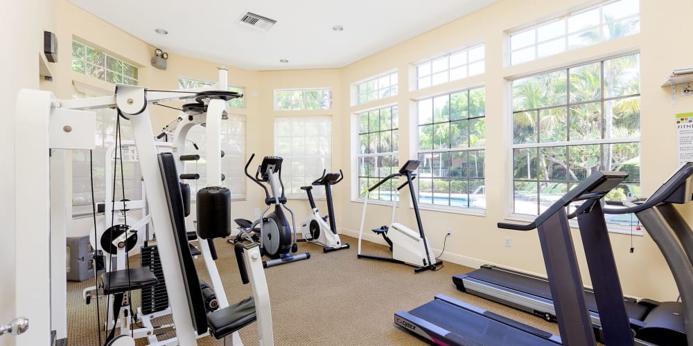 Fitness center at Villas of Juno Apartments in Juno Beach, Florida