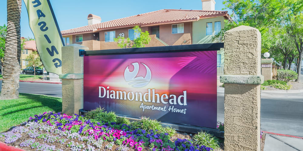 Sign at the entrance of Diamondhead Apartments in Las Vegas, Nevada
