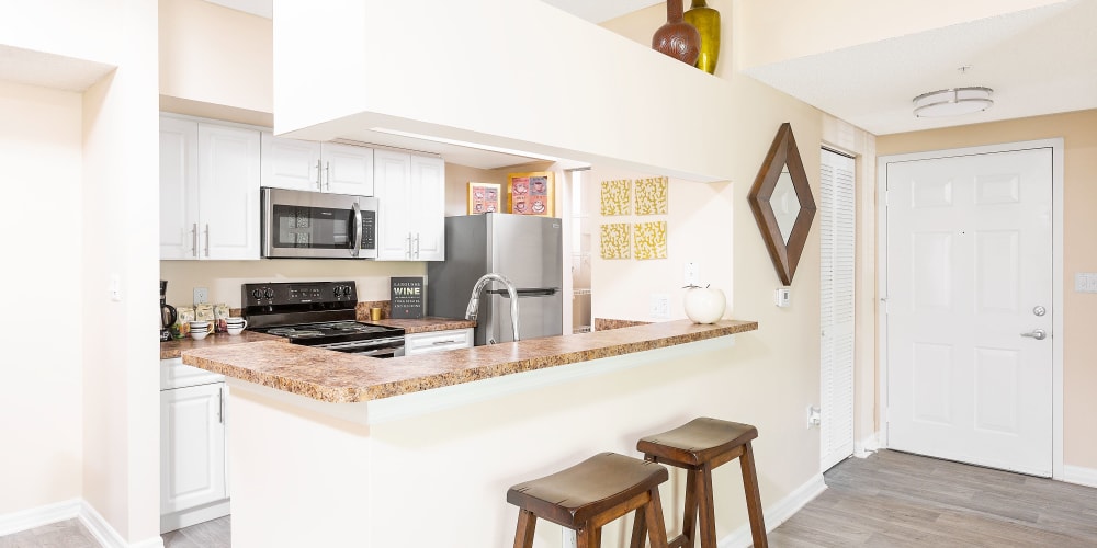 Model kitchen at Ibis Reserve Apartments in West Palm Beach, Florida