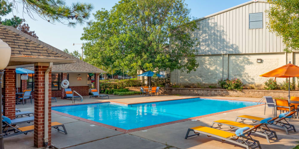 Pool at 12th and Renaissance Apartments in Norman, Oklahoma
