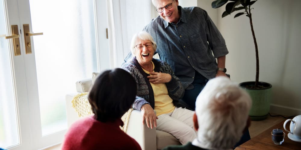 Residents enjoying each others company at a The Blake community