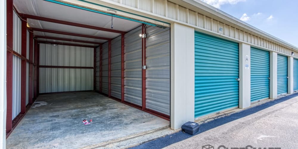 Clean drive-up outdoor storage units available at Devon Self Storage in Spartanburg, South Carolina