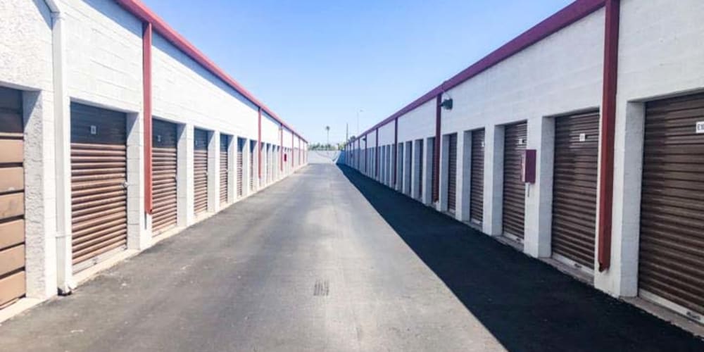 Easy access to outdoor storage units at Devon Self Storage in Mesa, Arizona