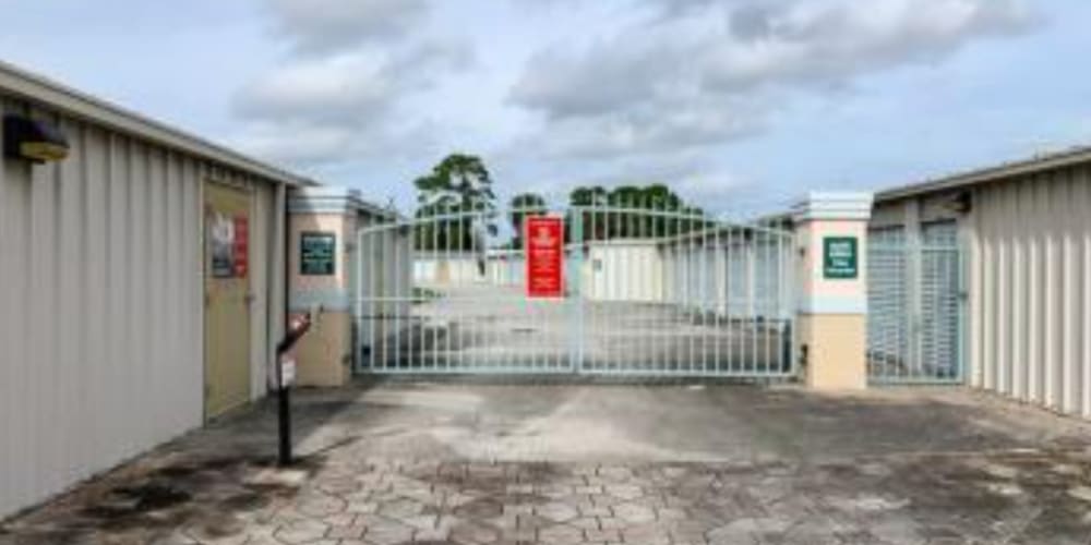 Secure access gate at Devon Self Storage in Port St. Lucie, Florida