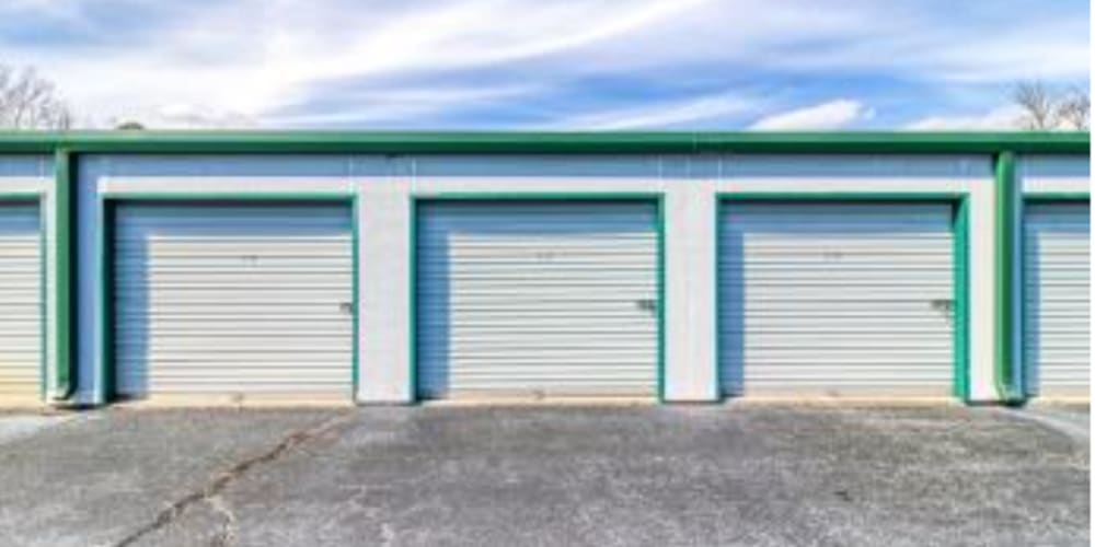 Freshly painted outdoor storage building at Devon Self Storage in Newport News, Virginia