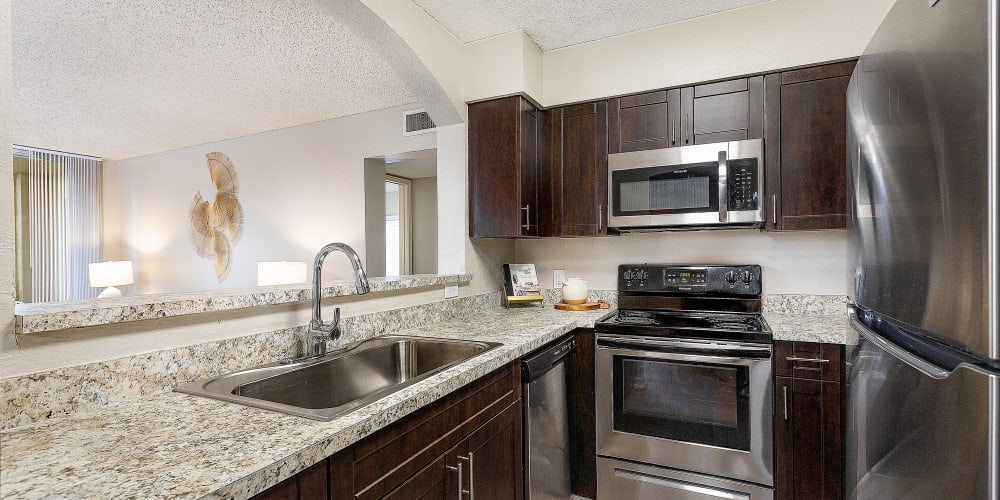 Kitchen at Mosaic Apartments in Coral Springs, Florida