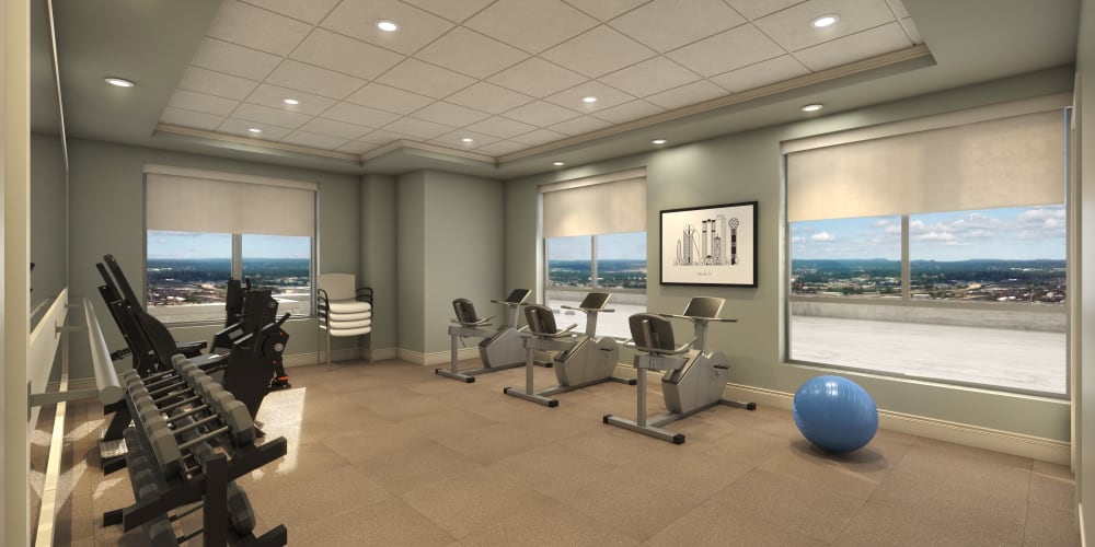 Gym at Anthology of Highland Park in Dallas, Texas
