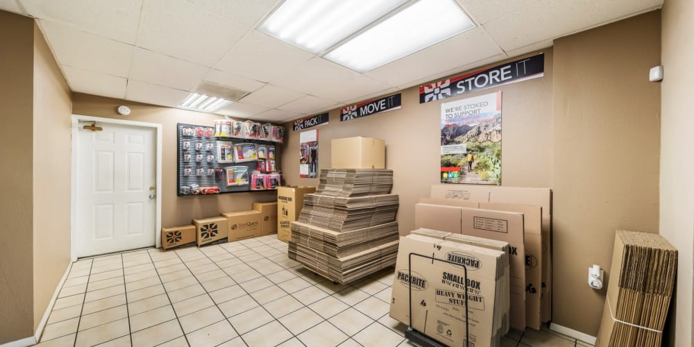 Packing supplies available at StorQuest Economy Self Storage in Dallas, Texas