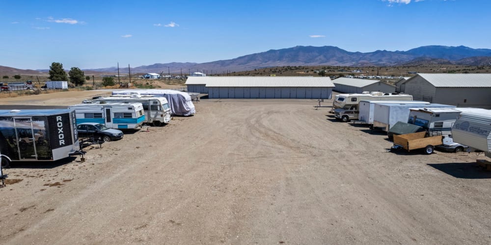 wide driveways at Comstock RV Park and Storage in Mound House, Nevada