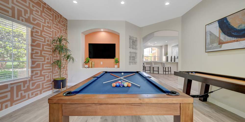Billiards room at Red Rock Villas Apartments in Las Vegas, Nevada