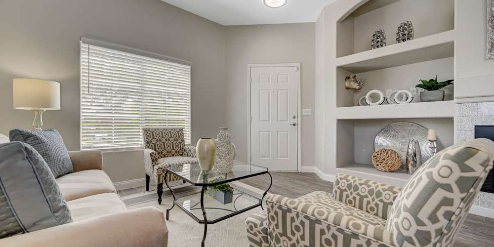 Model living room at Red Rock Villas Apartments in Las Vegas, Nevada