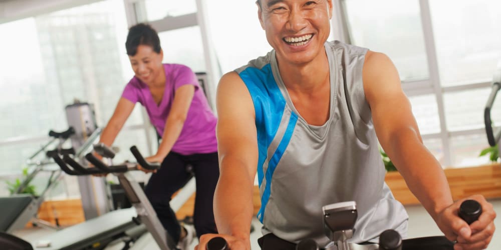 Residents enjoying the Gym facility at The Atwater at Nocatee in Ponte Vedra, Florida