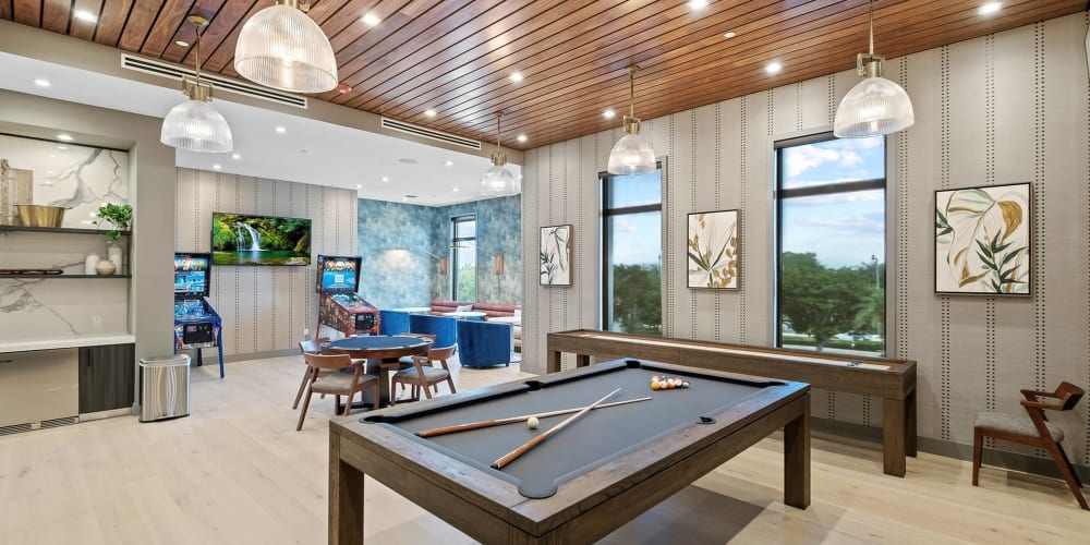 Game room at The Residences at Monterra Commons in Cooper City, Florida