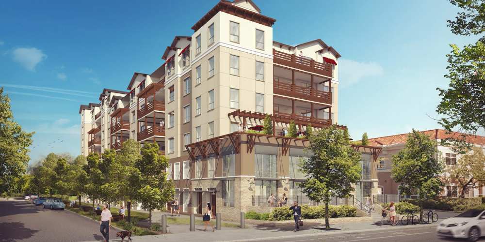 Exterior building at 353 Main Street Family Apartments in Redwood City, California