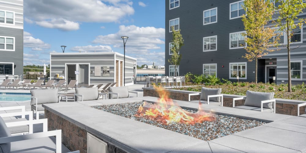 Outdoor fire pit at The Val in Billerica, Massachusetts