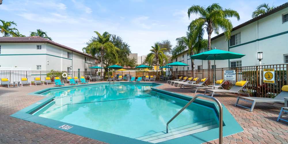 Luxury inground pool Nova Central Apartments in Davie, Florida