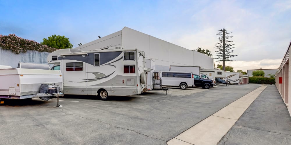 RV & Boat parking at StorQuest Self Storage in Pomona, California