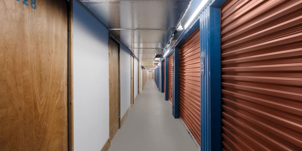 Indoor air-conditioned storage units at StorQuest Self Storage in Gainesville, Florida