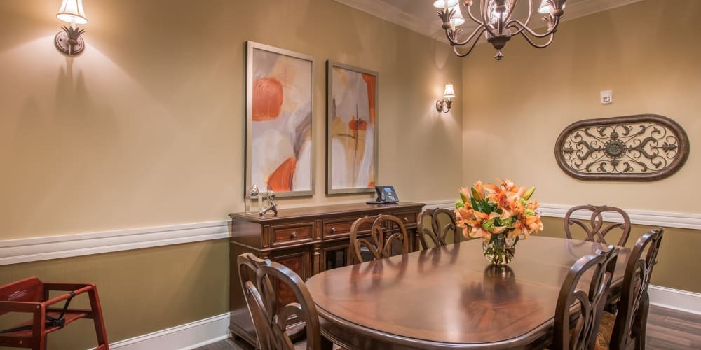 private dining room at Barclay House of Aiken in Aiken, South Carolina