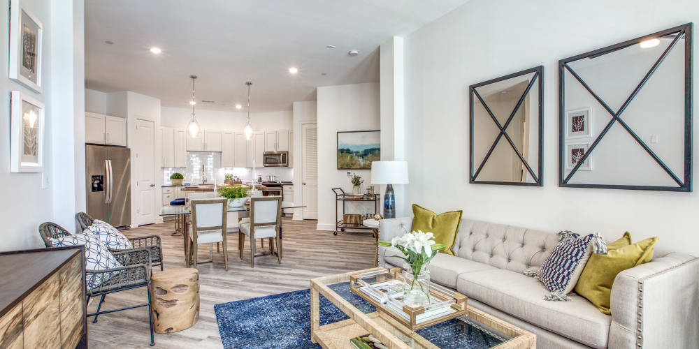 Living room and dining room at 255 Assay in Houston, Texas