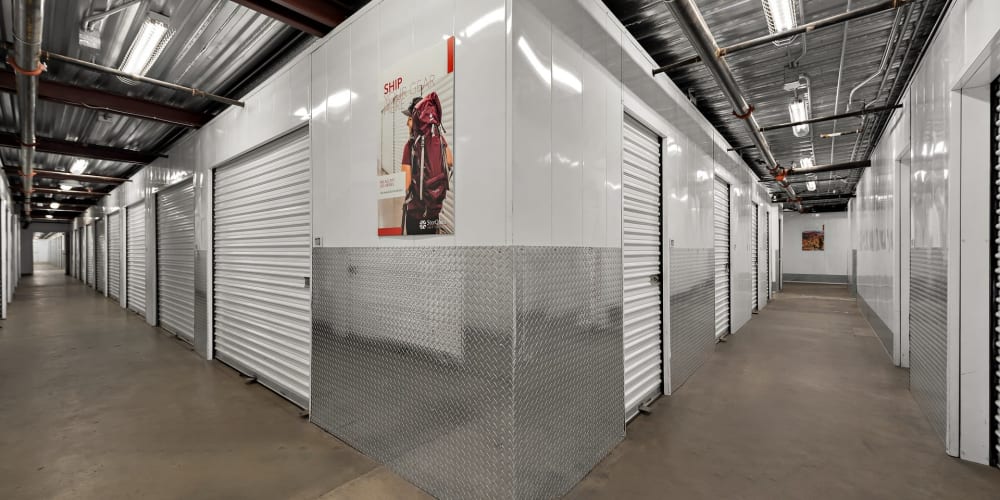 Indoor climate-controlled units at StorQuest Self Storage in San Diego, California