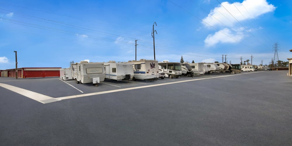 RV, Boat, and Auto storage at StorQuest Self Storage in Bakersfield, California