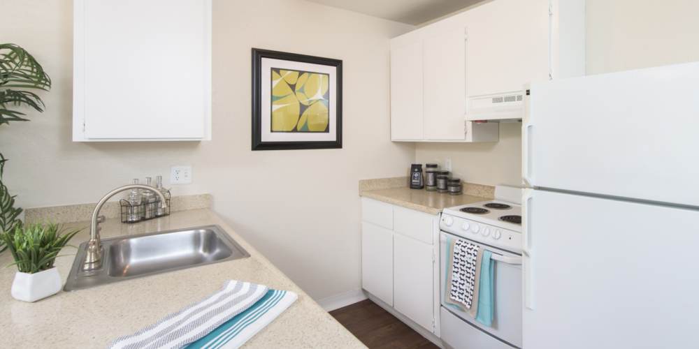 Apartment kitchen with all major appliances at Martinez Hillside in Martinez, California