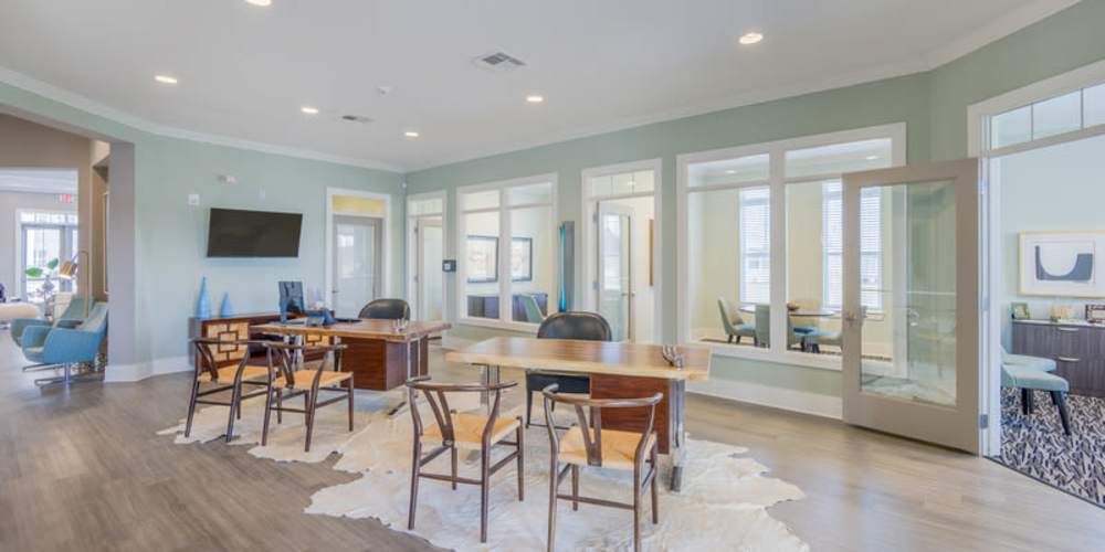 Seating in the clubhouse at Reserve at River Place in Youngsville, Louisiana