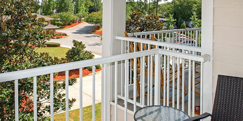 Balcony overlooking the community at Deepwood Estates in Lexington, South Carolina