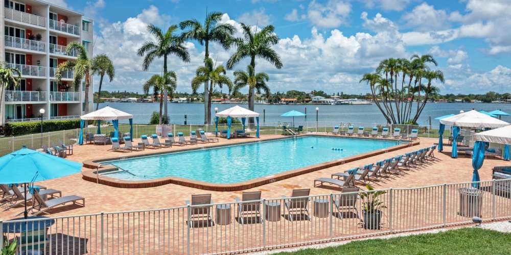 Luxury inground pool at Waters Pointe in South Pasadena, Florida