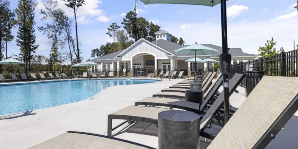 Luxurious pool and deck at Hudson at Carolina Colours in New Bern, North Carolina