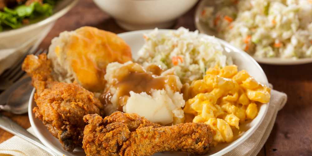 fried chicken at Ashley Park in Charleston, South Carolina