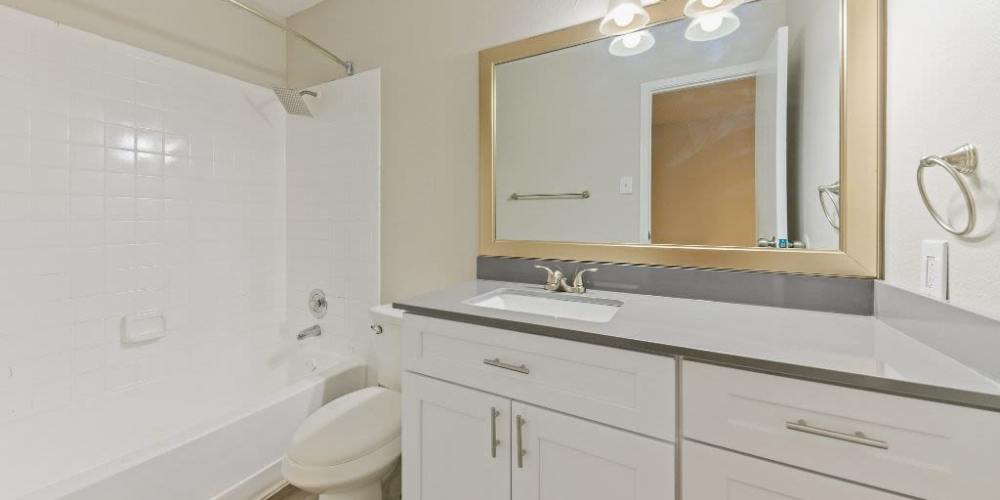 Spacious bathroom at Tides at Highland Meadows in Dallas, Texas