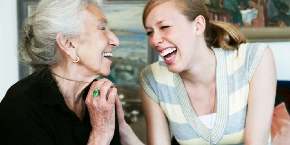 Residents talking and laughing at The Barclay in Charlottesville, Virginia