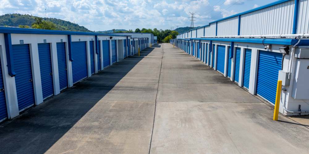 Rows of storage units at Wilder Storage in Wilder, Kentucky