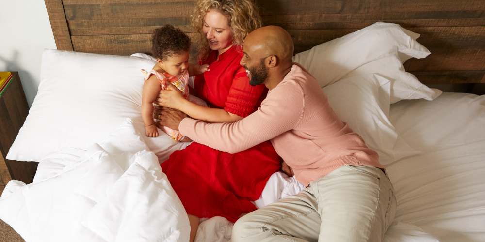 Happy family at BB Living Sweetwater Crossing in Bee Cave, Texas
