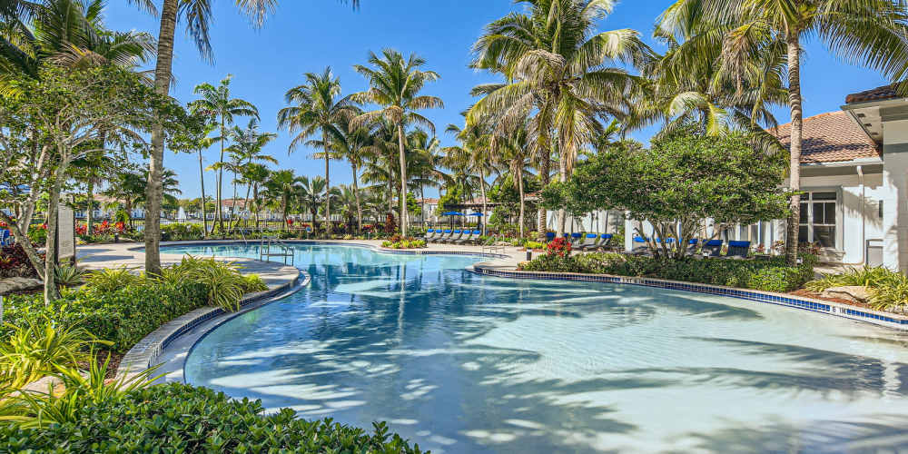 Swimming pool with nature view at Solero at Plantation in Plantation, Florida